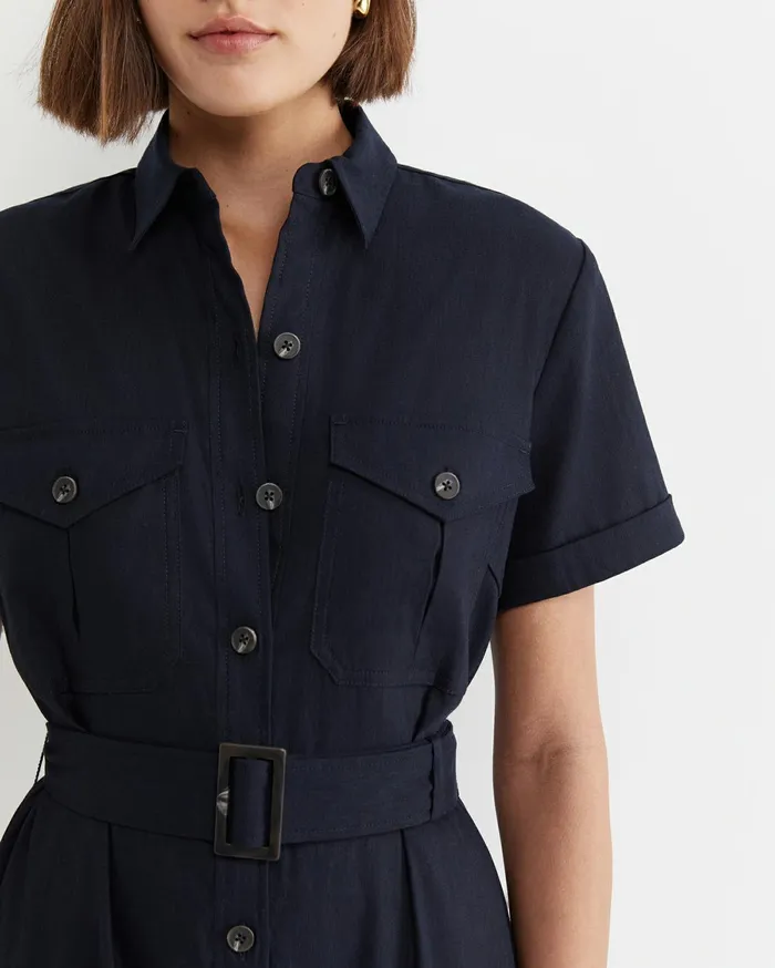 Women Sportscraft Dresses Rosa Belted Shirt Dress Classic Navy
