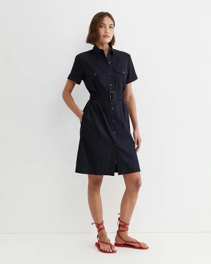 Women Sportscraft Dresses Rosa Belted Shirt Dress Classic Navy