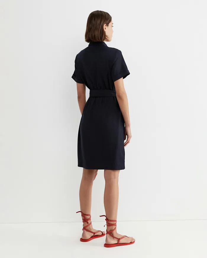 Women Sportscraft Dresses Rosa Belted Shirt Dress Classic Navy