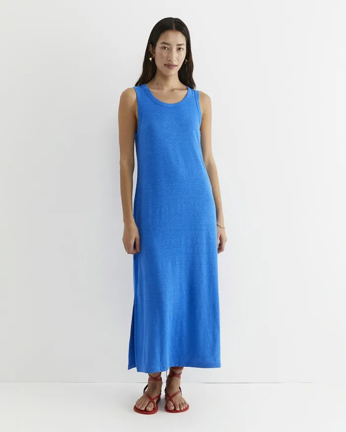Women Sportscraft Dresses Tonia Linen Tank Midi Dress Peacock