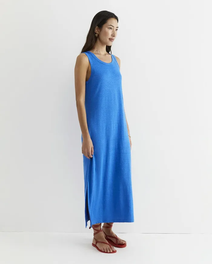 Women Sportscraft Dresses Tonia Linen Tank Midi Dress Peacock
