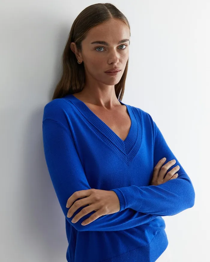 Women Sportscraft Knits and Cardigans Laurina Vneck Sweater Cobalt
