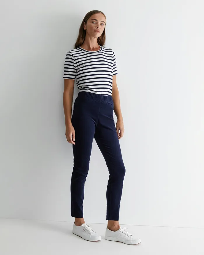 Women Sportscraft Pants Felicity Velvet Pull On Pant Navy