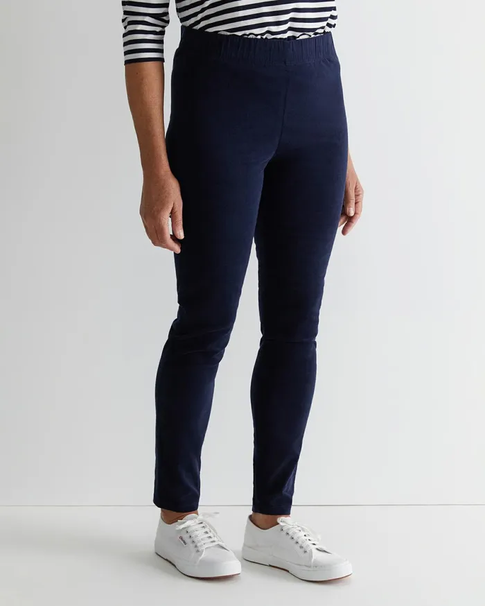 Women Sportscraft Pants Felicity Velvet Pull On Pant Navy