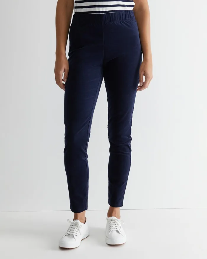 Women Sportscraft Pants Felicity Velvet Pull On Pant Navy