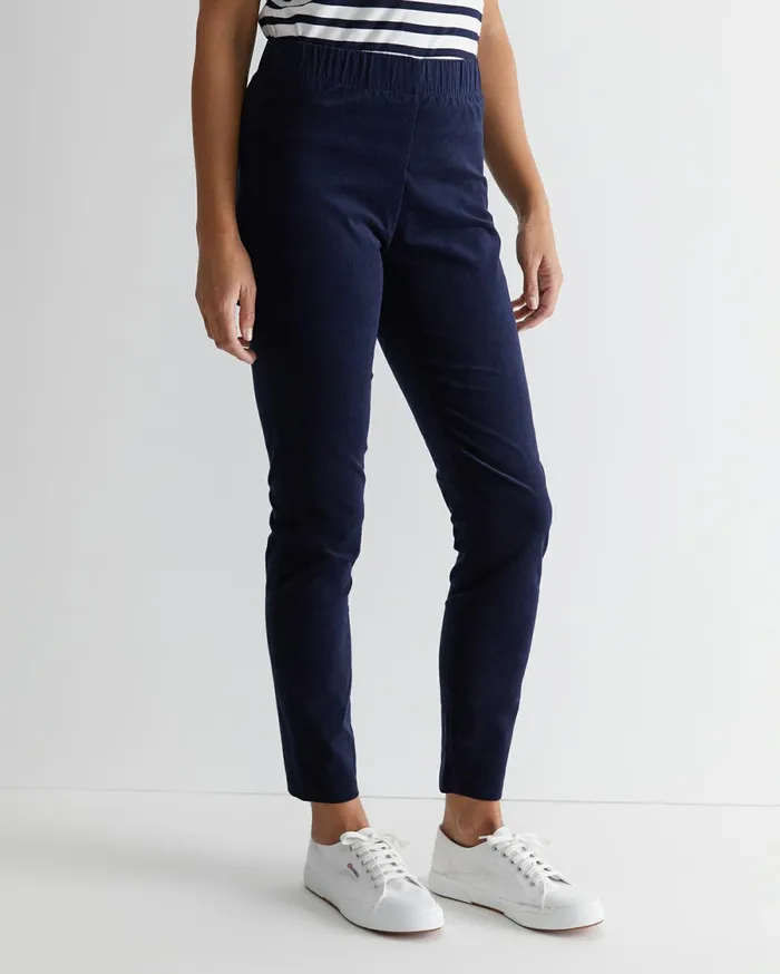 Women Sportscraft Pants Felicity Velvet Pull On Pant Navy