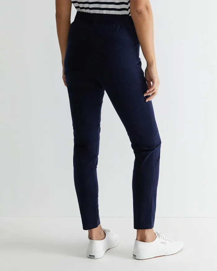 Women Sportscraft Pants Felicity Velvet Pull On Pant Navy