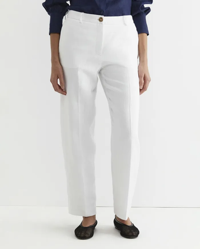 Women Sportscraft Pants Freya Straight Linen Pant White