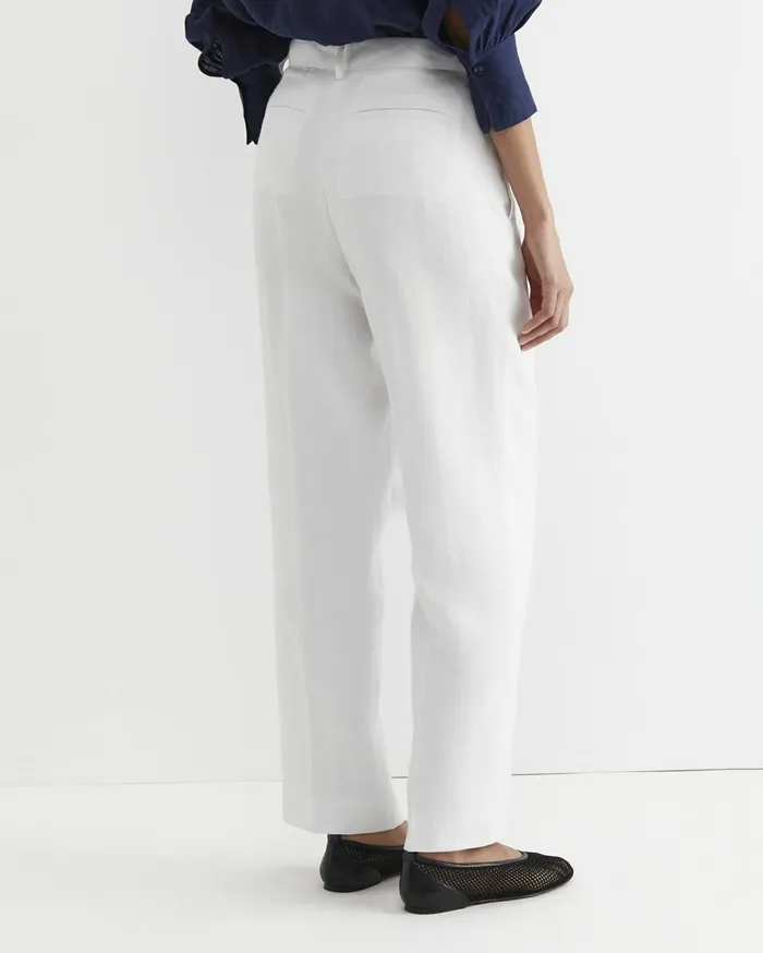 Women Sportscraft Pants Freya Straight Linen Pant White