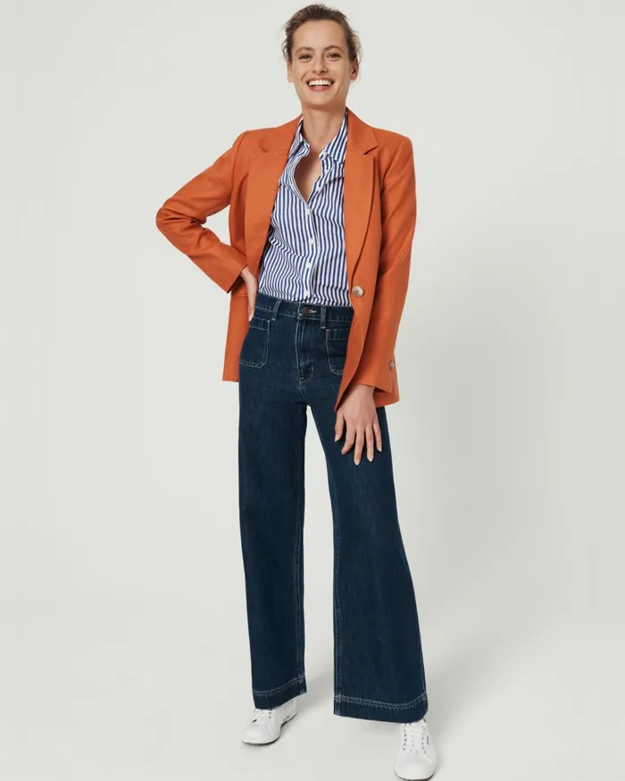 Women Sportscraft Pants Nili Wide Leg Jean Blue Wash