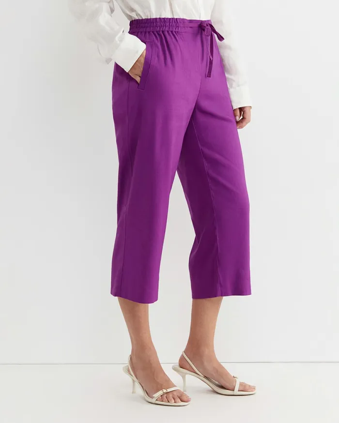 Women Sportscraft Pants Rosa Crop Linen Pant Hydrangea