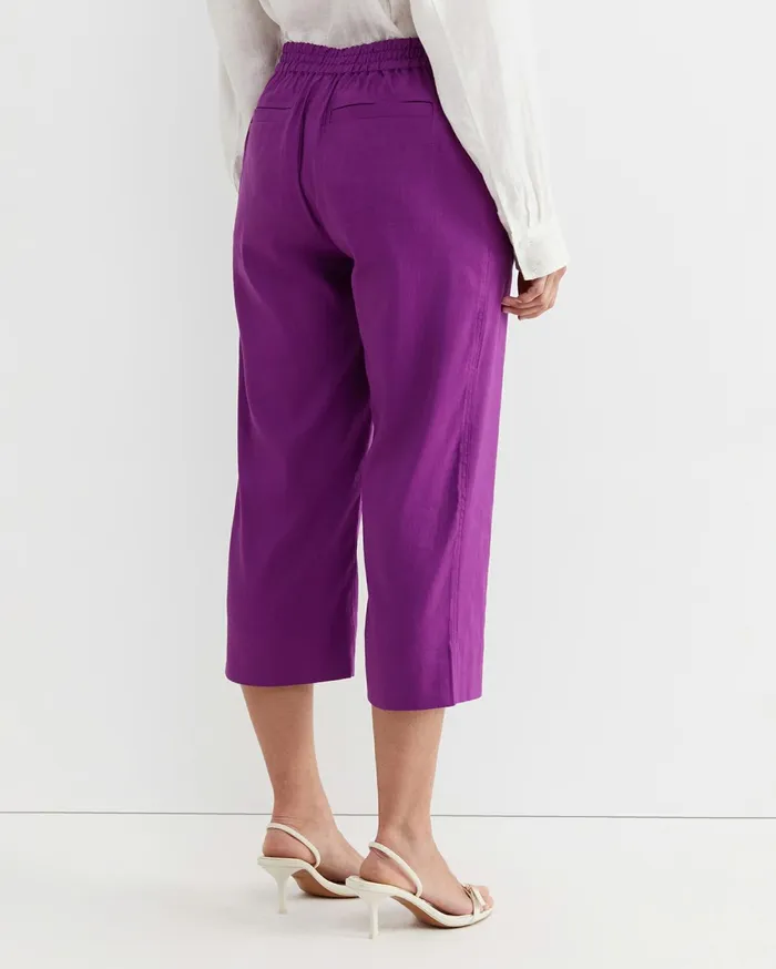 Women Sportscraft Pants Rosa Crop Linen Pant Hydrangea