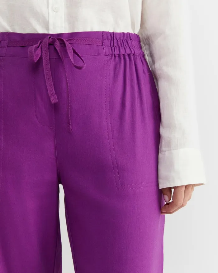 Women Sportscraft Pants Rosa Crop Linen Pant Hydrangea