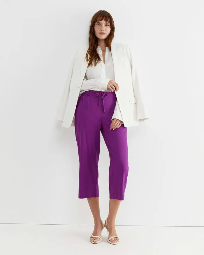 Women Sportscraft Pants Rosa Crop Linen Pant Hydrangea