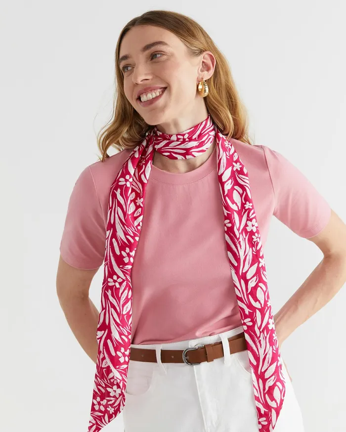 Women Sportscraft Scarves Farrah Silk Scarf Pink Multi