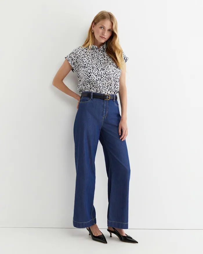 Women Sportscraft Shirts Adriana Lily Voile Shirt Whitenavy