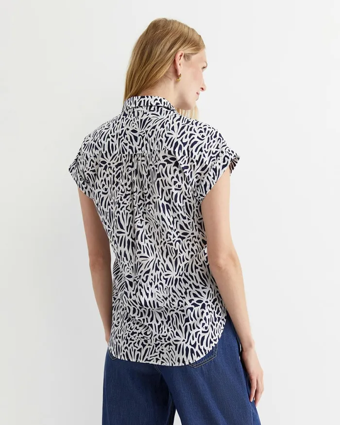 Women Sportscraft Shirts Adriana Lily Voile Shirt Whitenavy