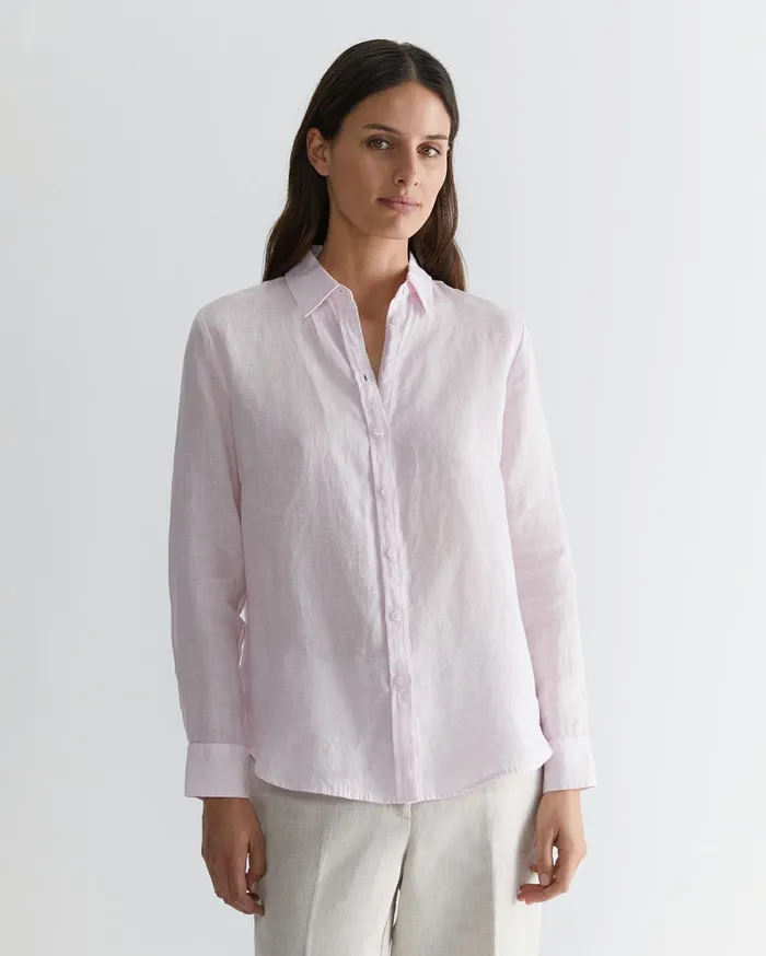 Women Sportscraft Shirts Dahlia Long Sleeve Linen Shirt Pink