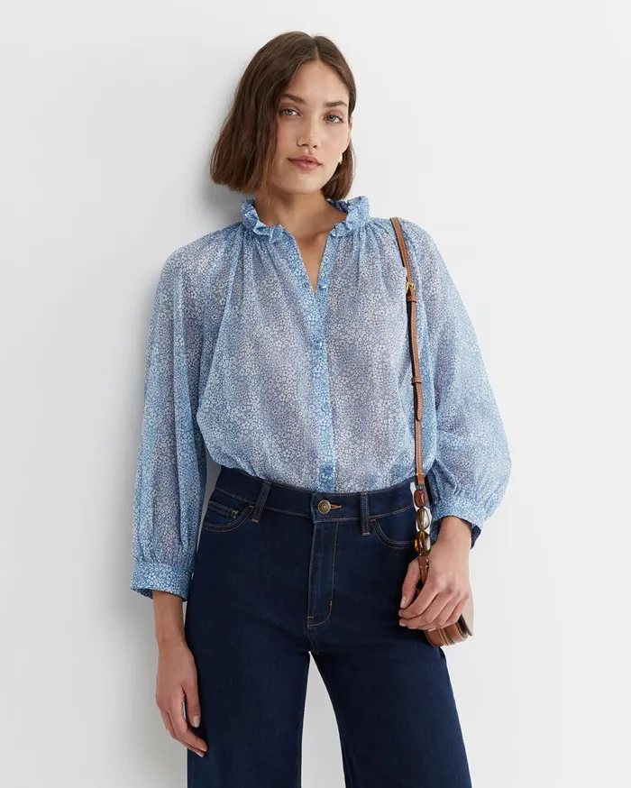 Women Sportscraft Shirts Jacqueline Long Sleeve Liberty Blouse Blue Multi