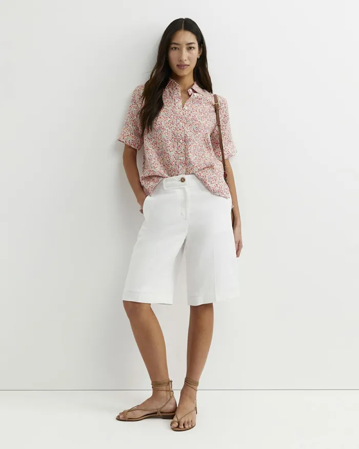 Women Sportscraft Shorts Freya Bermuda Linen Short White