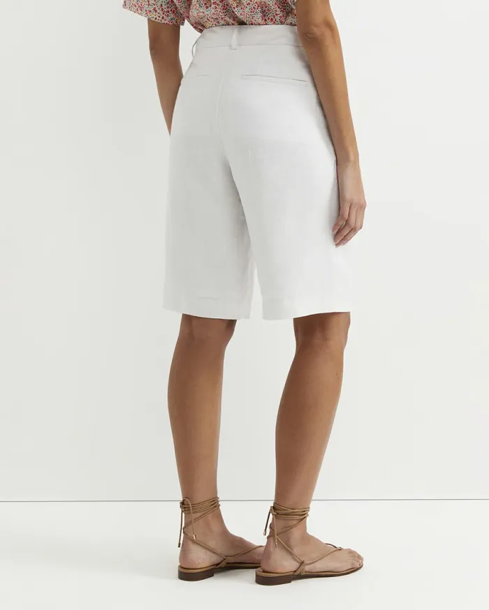 Women Sportscraft Shorts Freya Bermuda Linen Short White