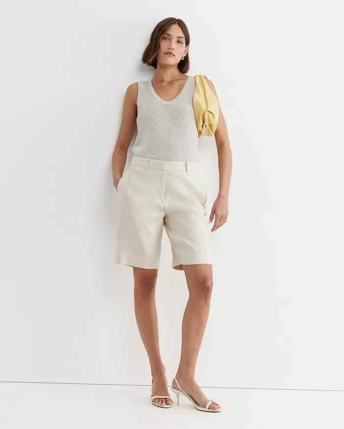 Women Sportscraft Shorts Lena Bermuda Linen Short String