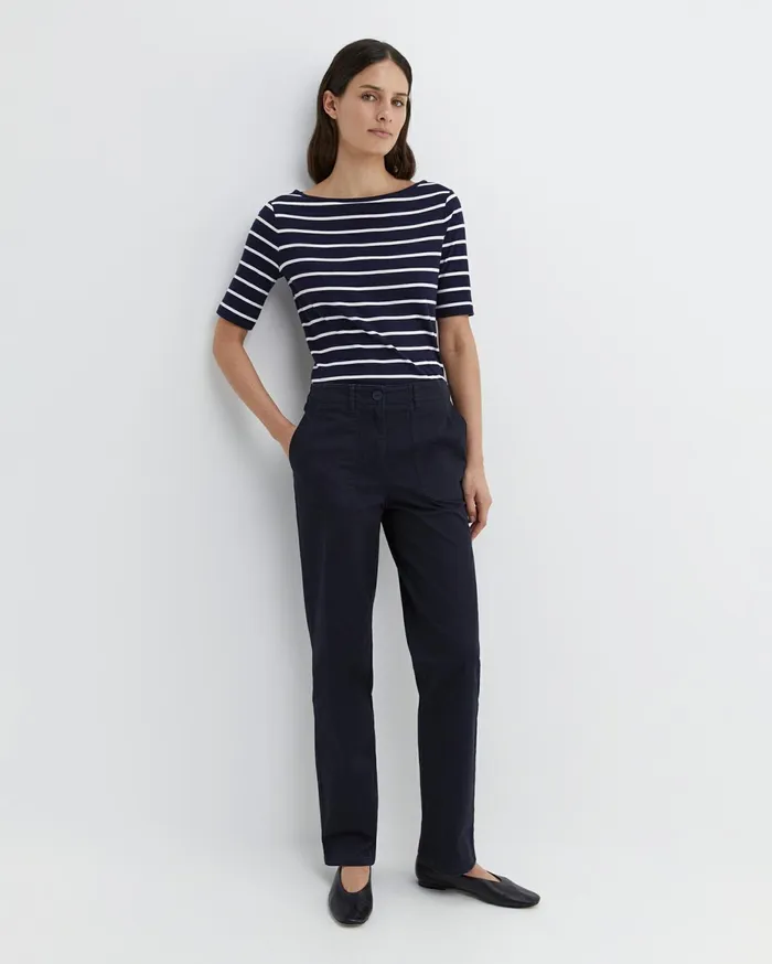 Women Sportscraft Tops and Tees Heidi Boat Neck Top Navywhite