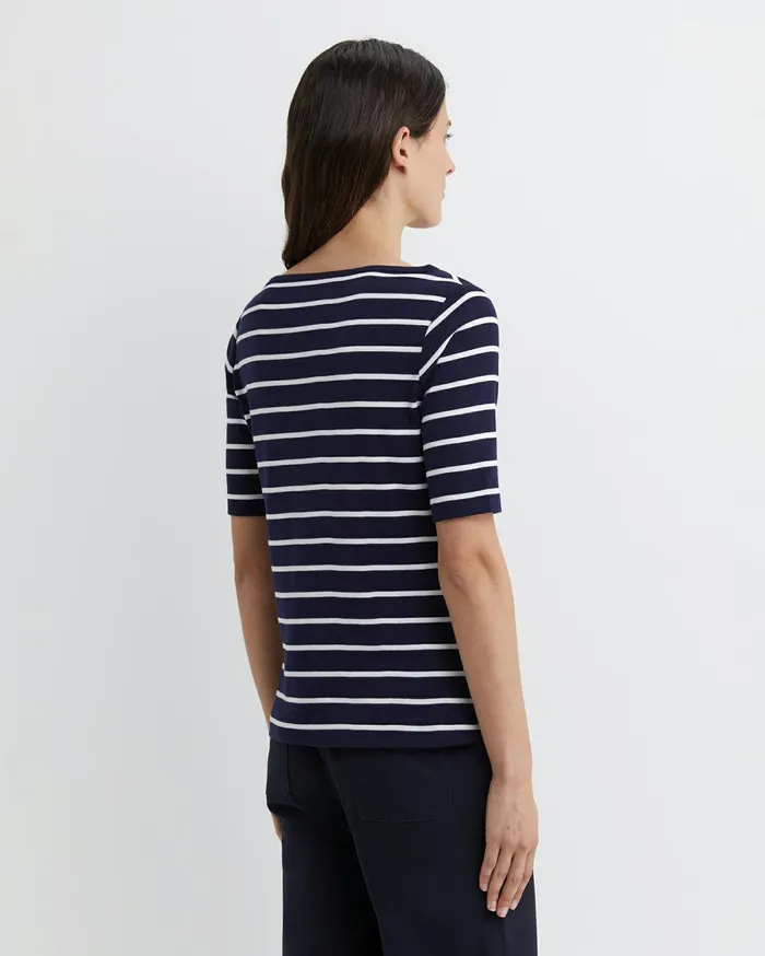 Women Sportscraft Tops and Tees Heidi Boat Neck Top Navywhite