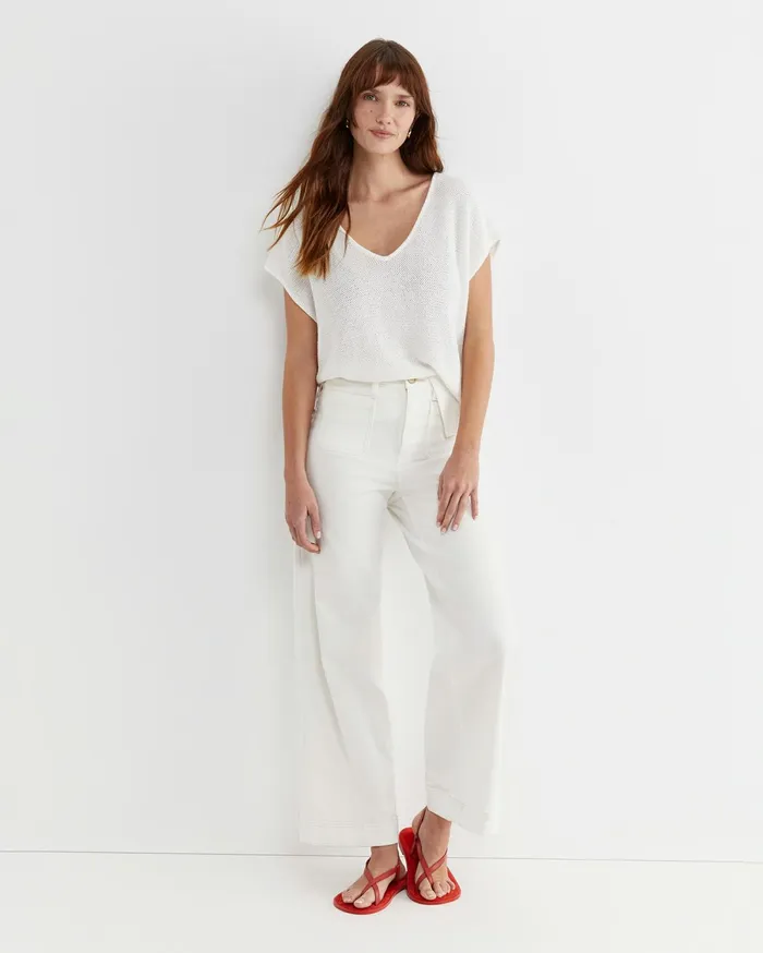 Women Sportscraft Tops and Tees Luisa VNeck Knit Top Milk