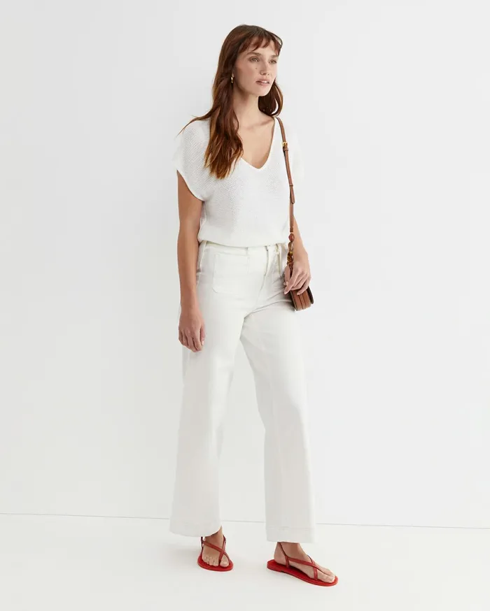Women Sportscraft Tops and Tees Luisa VNeck Knit Top Milk