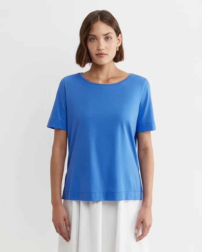 Women Sportscraft Tops and Tees Mercerised Cotton Tee Cerulean
