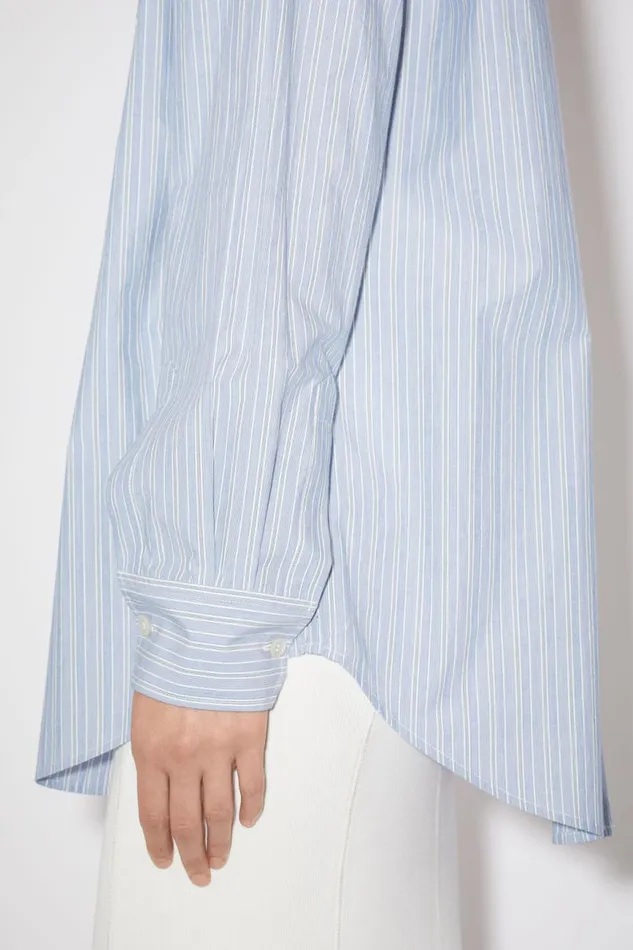 Women Striped Cotton Shirt Bluewhite Acne Studios Shirts and Blouses