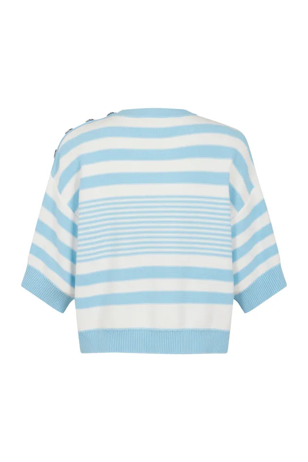 Women Striped Cotton Sweater Whiteskyblue Stripe Multi Sonia Rykiel Sweaters