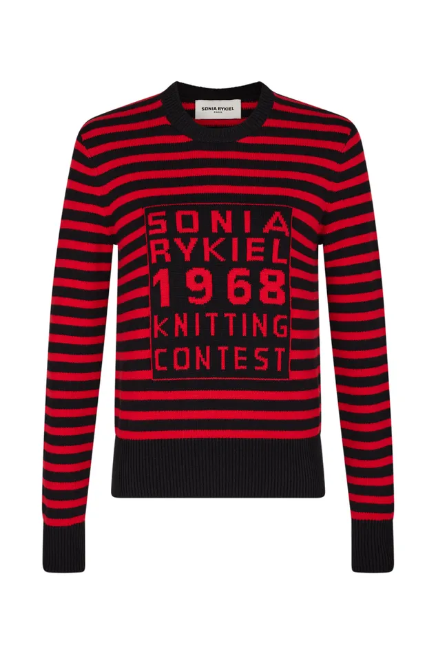 Women Striped Round Neck Sweater 1968 Blackred Multi Sonia Rykiel Sweaters Women Striped Round Neck Sweater 1968 Blackred Multi Sonia Rykiel Sweaters