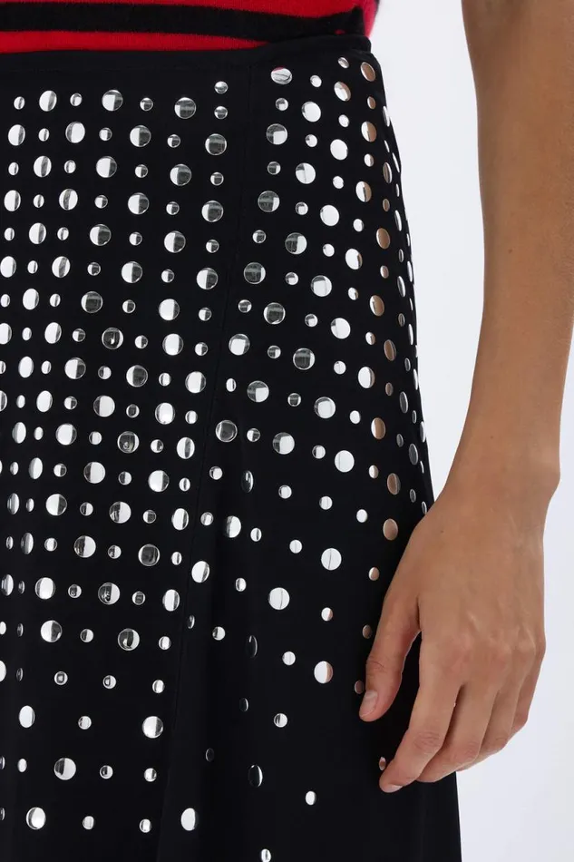 Women Studded Skirt In Asymmetrical Jersey Black Black Sonia Rykiel Skirts