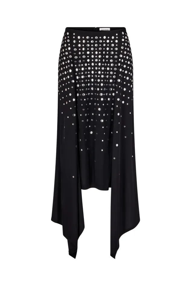 Women Studded Skirt In Asymmetrical Jersey Black Black Sonia Rykiel Skirts