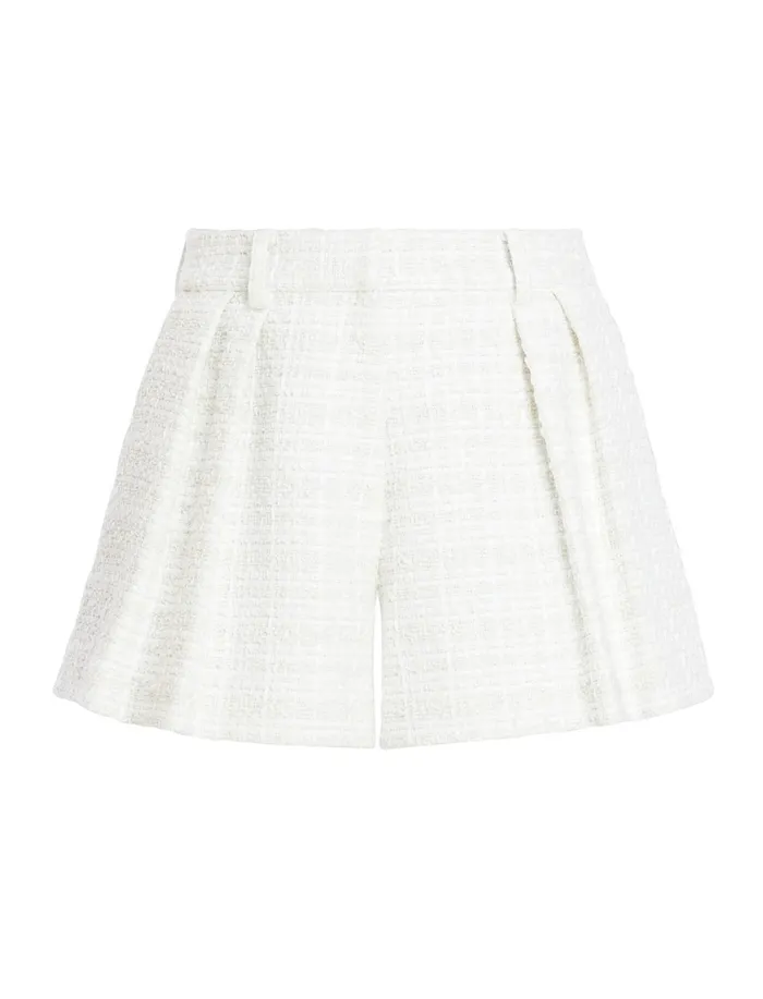 Women Suiting BCBG Tweed Short Gardenia