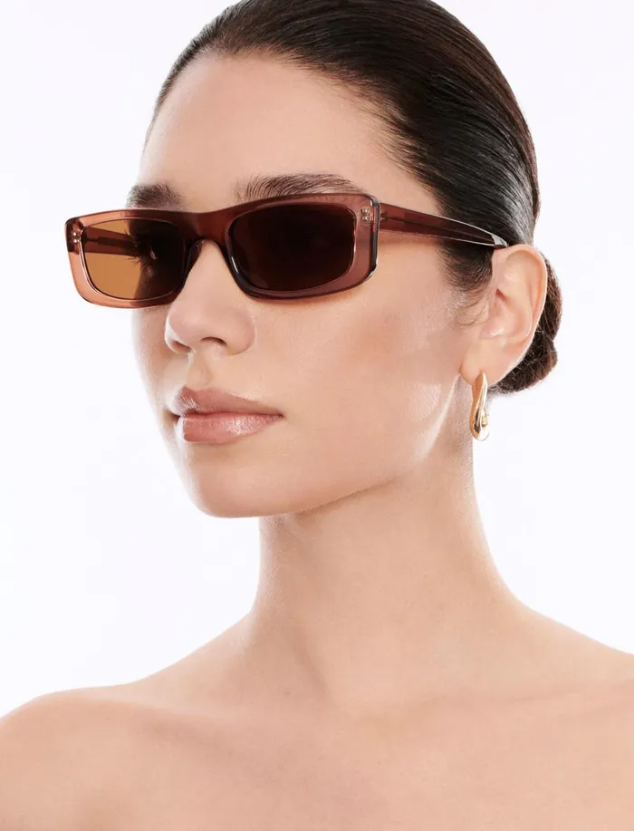 Women Sunglasses BCBG Modern Icon Rectangle Sunglasses Blush