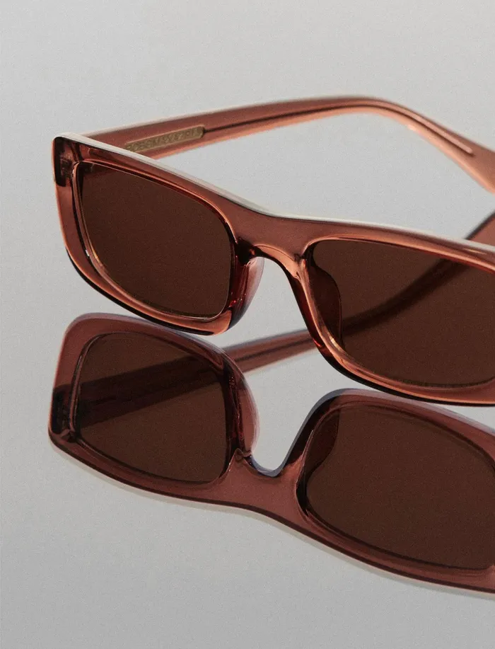 Women Sunglasses BCBG Modern Icon Rectangle Sunglasses Blush