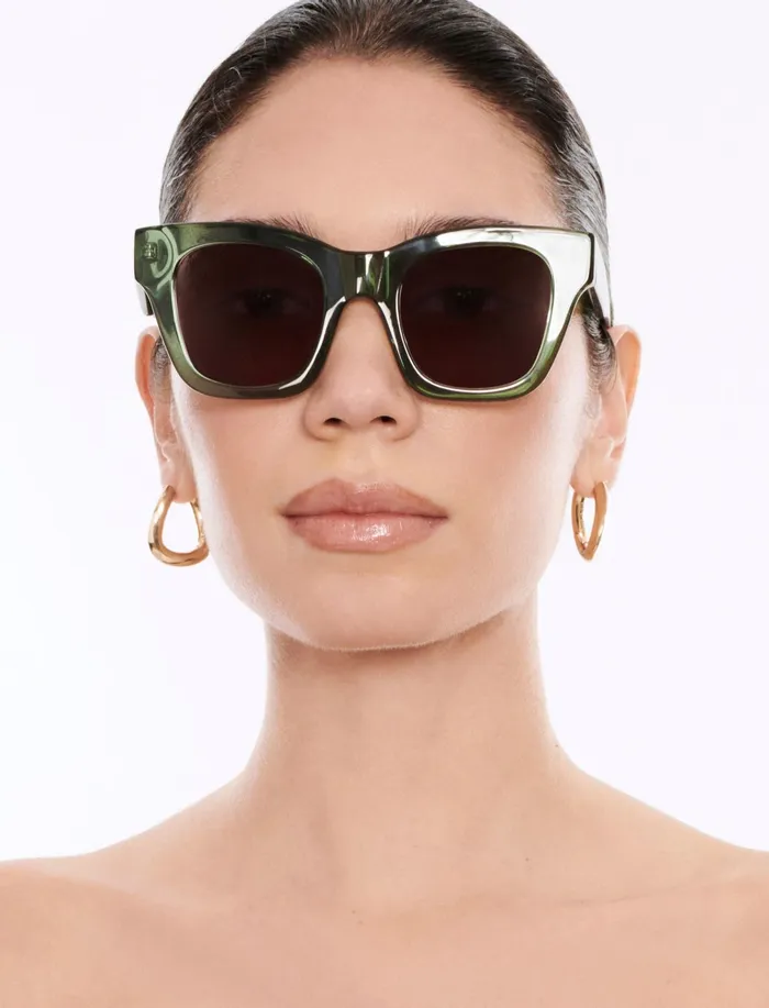 Women Sunglasses BCBG Modern Muse Square Sunglasses Sage
