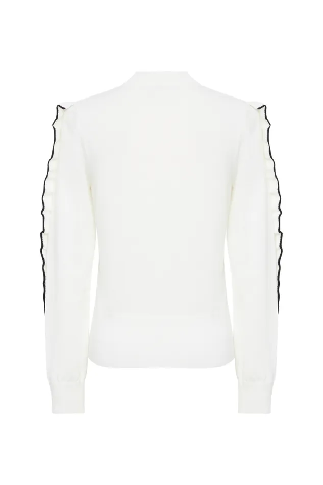 Women Sweater With Ruffle Detail Cream Beige Sonia Rykiel Sweaters
