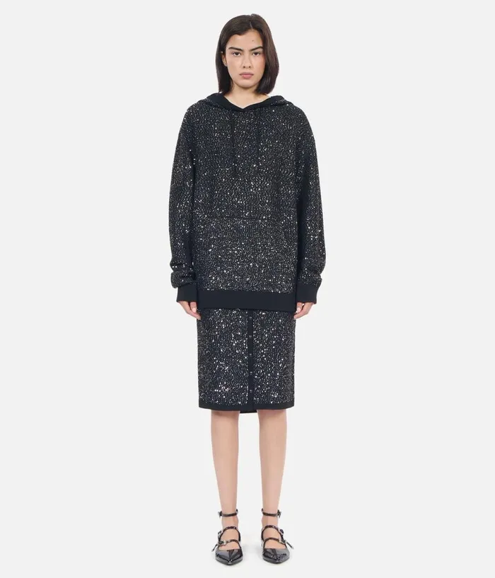 Women Sweaters THE KOOPLES Black Knit Sequin Sweatshirt Women Sweaters THE KOOPLES Black Knit Sequin Sweatshirt