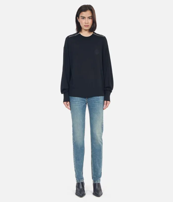 Women Sweaters THE KOOPLES Black Merino Wool Sweater Women Sweaters THE KOOPLES Black Merino Wool Sweater