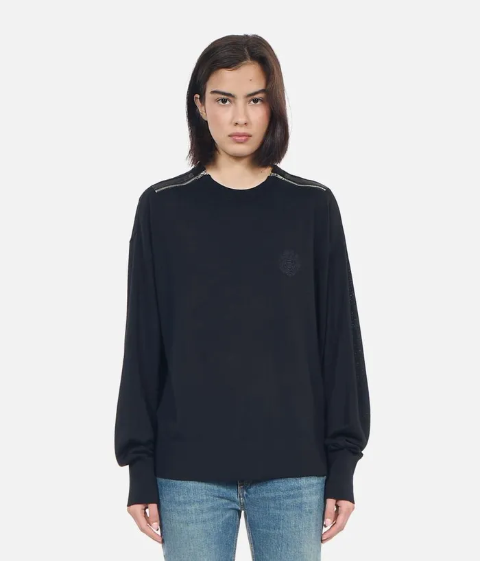 Women Sweaters THE KOOPLES Black Merino Wool Sweater Women Sweaters THE KOOPLES Black Merino Wool Sweater