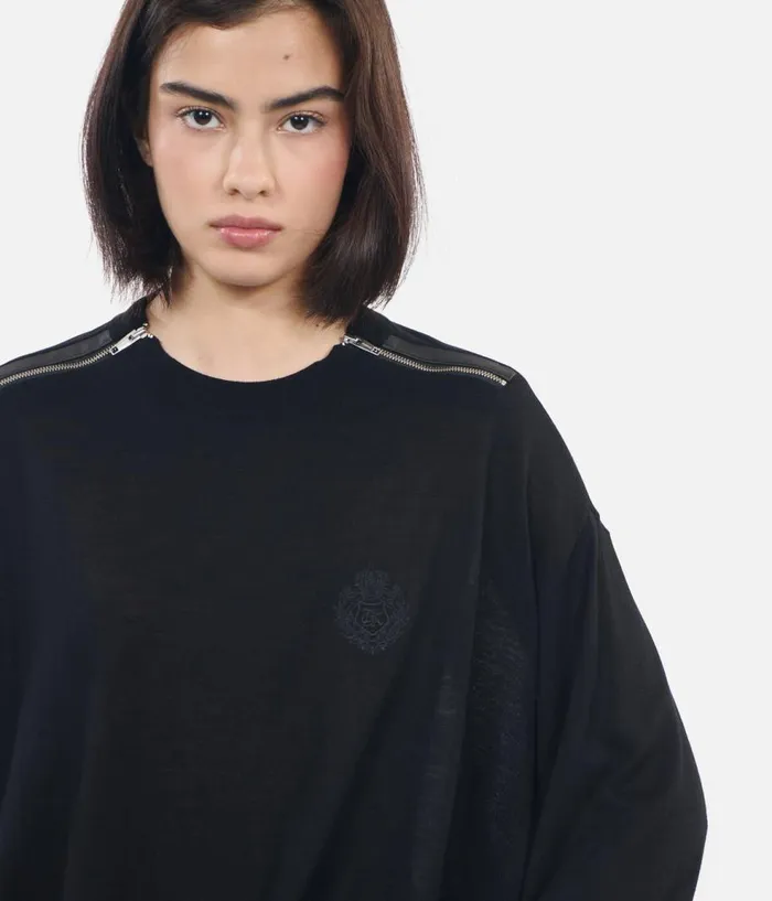 Women Sweaters THE KOOPLES Black Merino Wool Sweater Women Sweaters THE KOOPLES Black Merino Wool Sweater