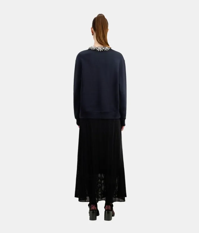 Women Sweatshirts THE KOOPLES Black Sweatshirt With Snake Leopard Serigraphy Women Sweatshirts THE KOOPLES Black Sweatshirt With Snake Leopard Serigraphy