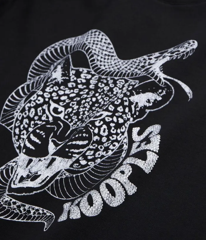 Women Sweatshirts THE KOOPLES Black Sweatshirt With Snake Leopard Serigraphy Women Sweatshirts THE KOOPLES Black Sweatshirt With Snake Leopard Serigraphy