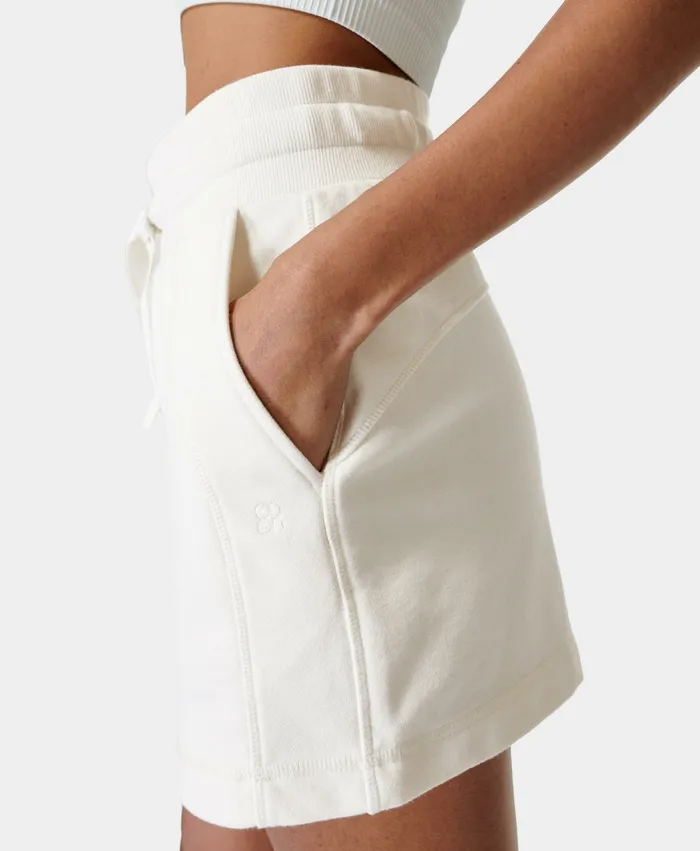 Women Sweaty Betty Revive High Waist Shorts Lily White Shorts Skirts