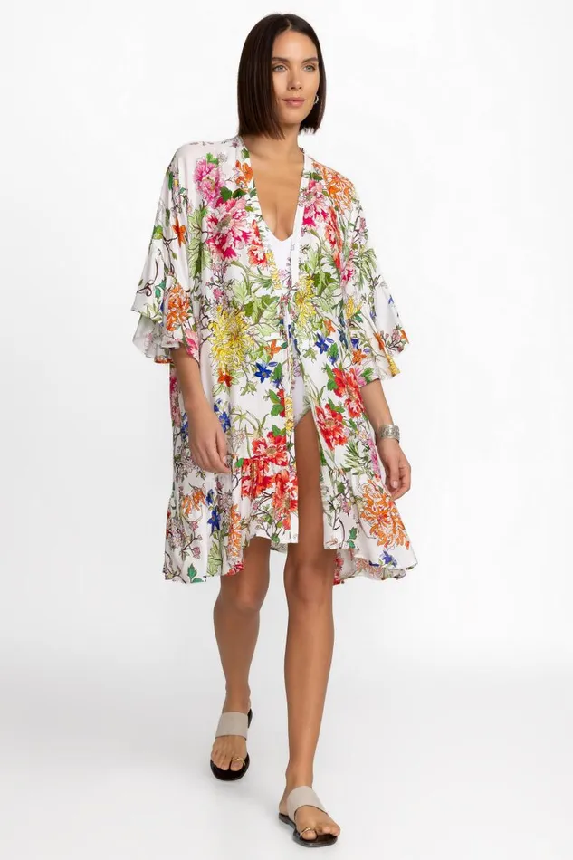 Women Swim and Resort Johnny Was METALLI GIORNO RUFFLE KIMONO Metalli Giorno