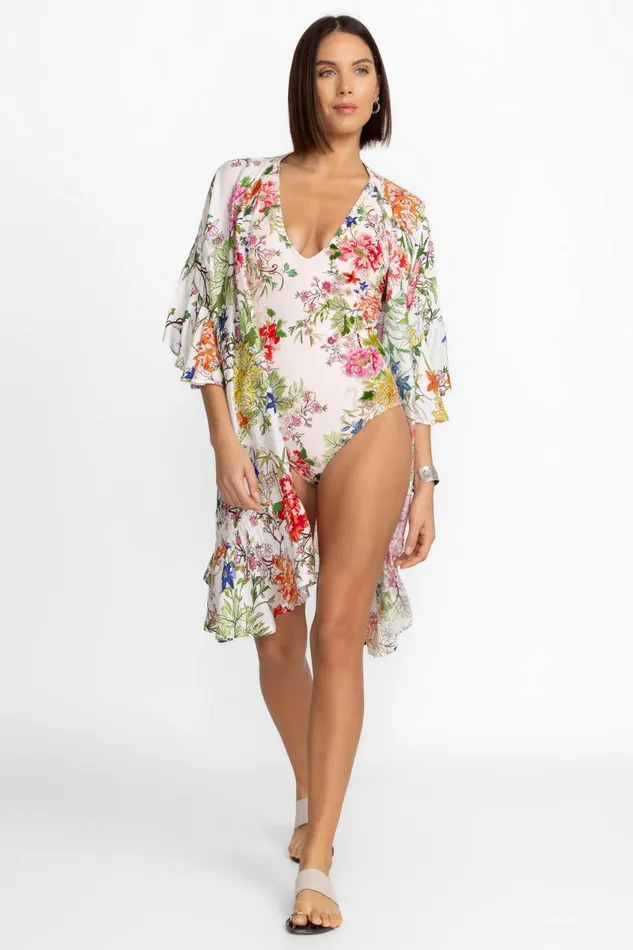 Women Swim and Resort Johnny Was METALLI GIORNO RUFFLE KIMONO Metalli Giorno Women Swim and Resort Johnny Was METALLI GIORNO RUFFLE KIMONO Metalli Giorno